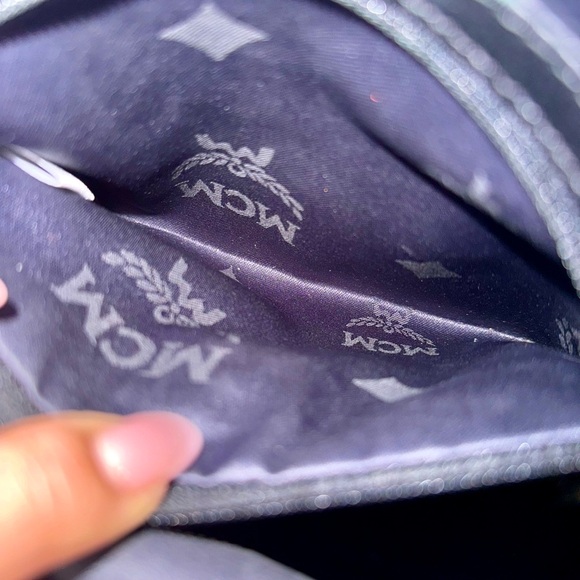 MCM Visetos Studded Colorblock Small Stark Brock Backpack Black - Picture 10 of 14